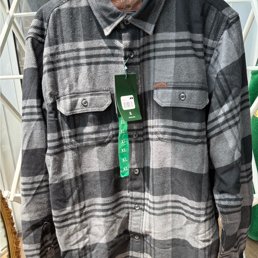 Orvis Black and Gray Casual Button Down Shirt